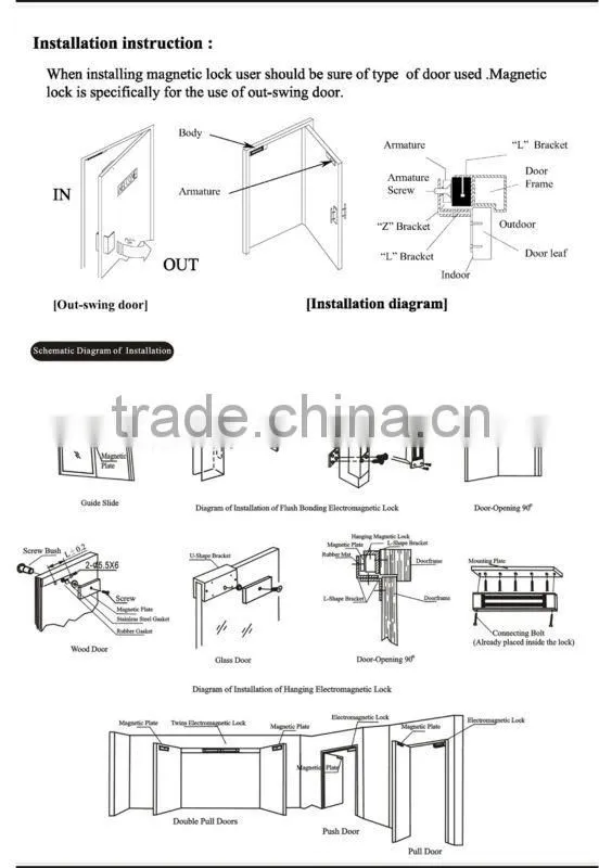 Aluminium Alloy 800Lbs Indicator Electric Magnetic Door Lock