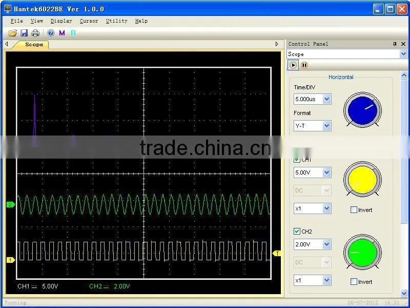 HOT SALE ! Hantek6022BE 2 Channel PC Based Oscilloscope 20MHz Hantek 6022BE
