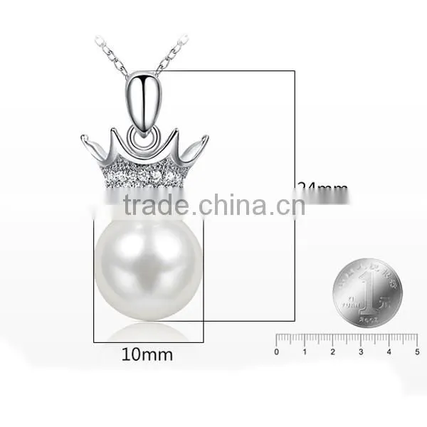 Hot-selling Pearl Design Noble Crown Necklace Pendant