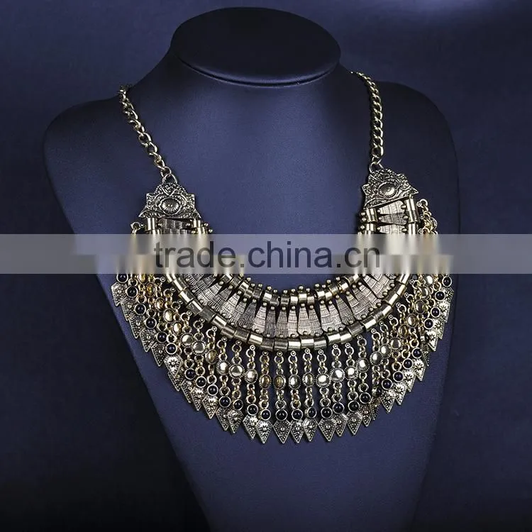 Anti gold silver plated vintage necklace boho jewellery