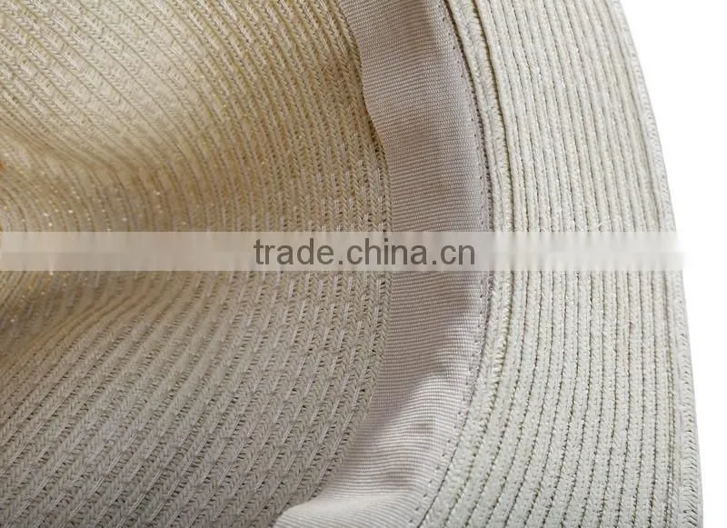 Black ribbon straw fedora hats, fashion panama hats