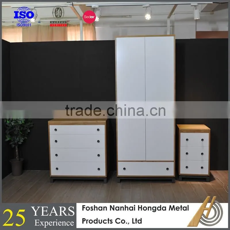 steel wooden cupboard in bedroom