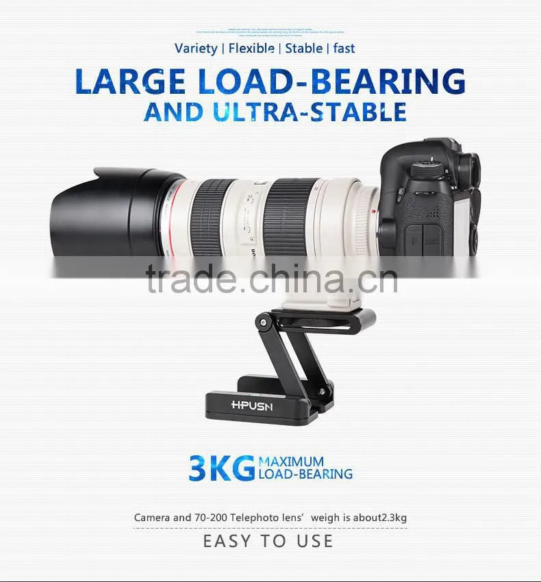 Factory supply HPUSN ultimate camera head solution photography studio camera tripod Z aluminum pan & tilt flex tilt headball