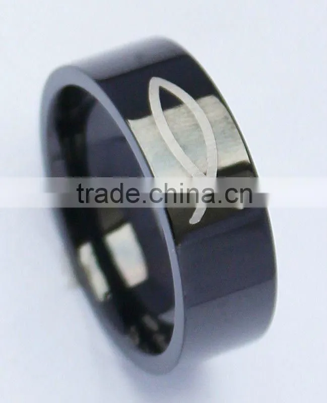 men's laser tungsten ring