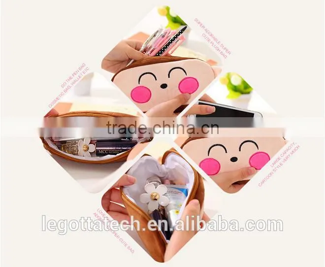 Wholesale high quality cheap lovely cartoon plush toy pencil case