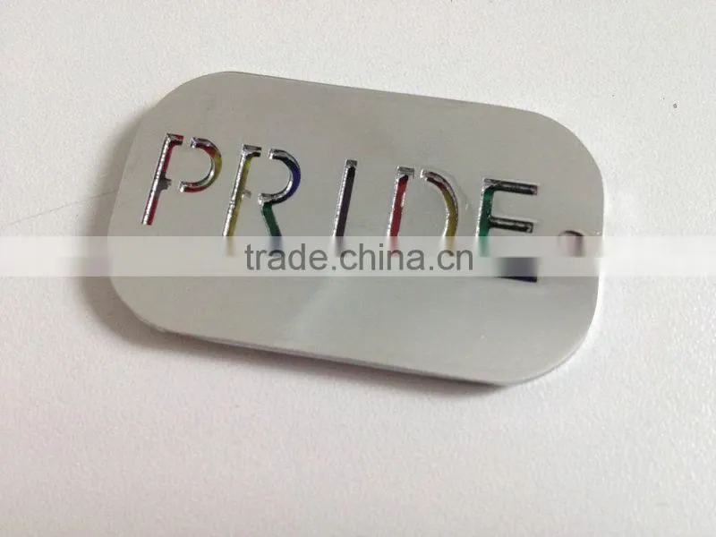 Wholesale gay pride metal dog tag, rainbow metal necklace for gift