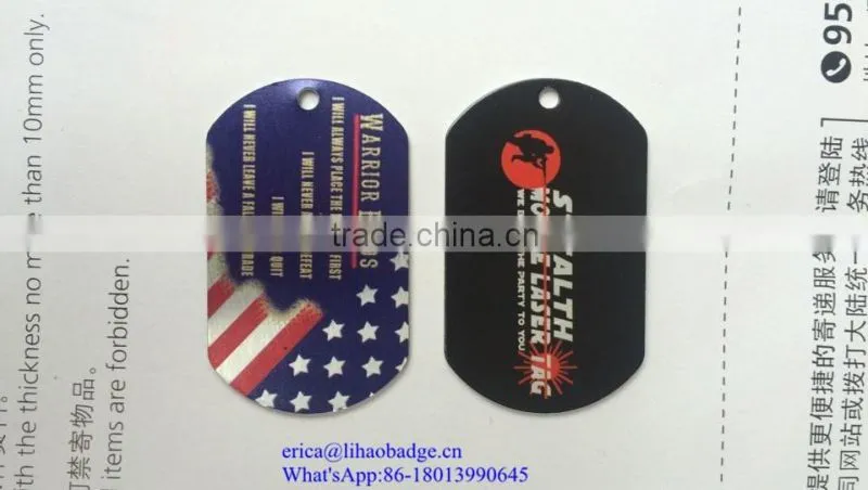 Aluminum silkscreen printing ID dog tag