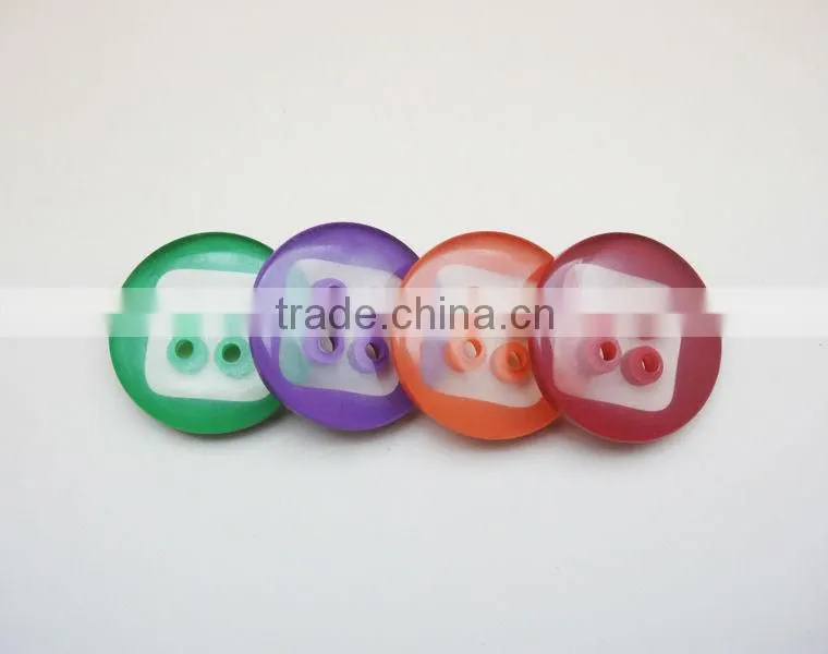 Premium Transparent Buttons Multi Color Round Four Holes Buttons for Coat
