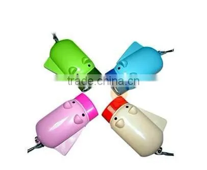 colorful piggy shaped hand pressing flashlight outdoor animal shaped electric torch