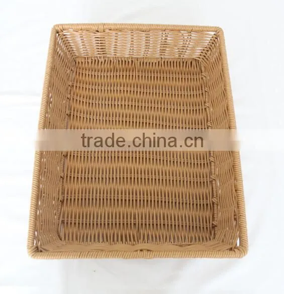 Wholesale quality pp rattan synthetic plastic empty wicker picnic basket