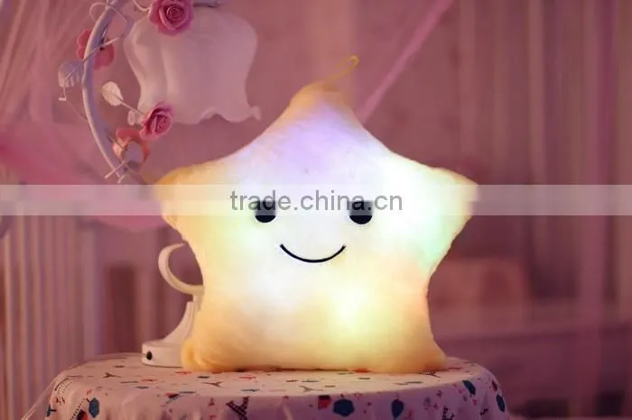 Christmas decorative Home Sofa Party Decor Toys Gift Plush Colorful Star Shape LED Light Star Shape Pillow cushion