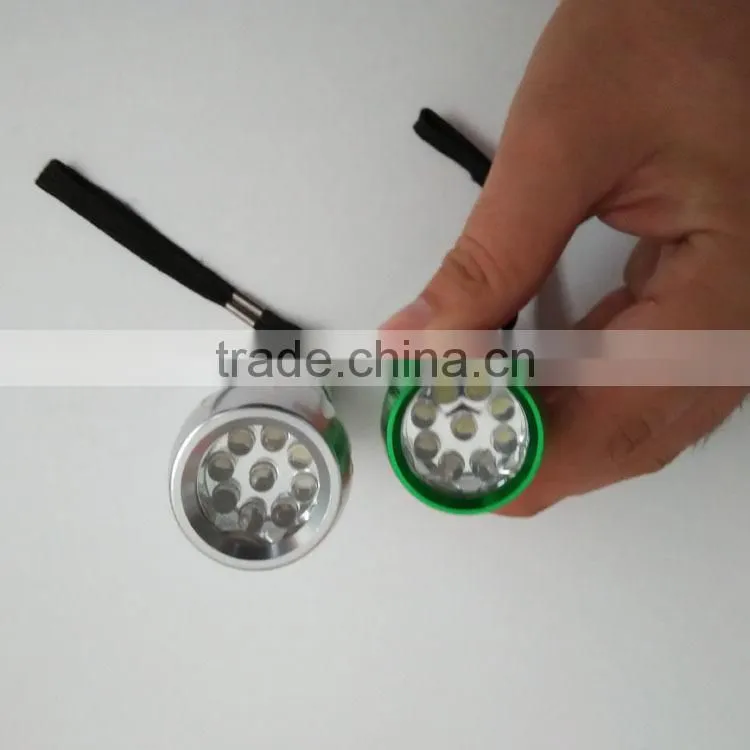 3AAA Battery 9 LED torch flashlight Double blister card package flashlight