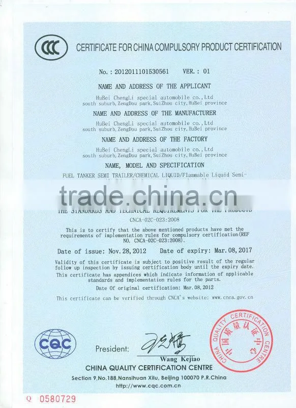 CLW 3 Axles Oil Tank Trailer Sale 55000L