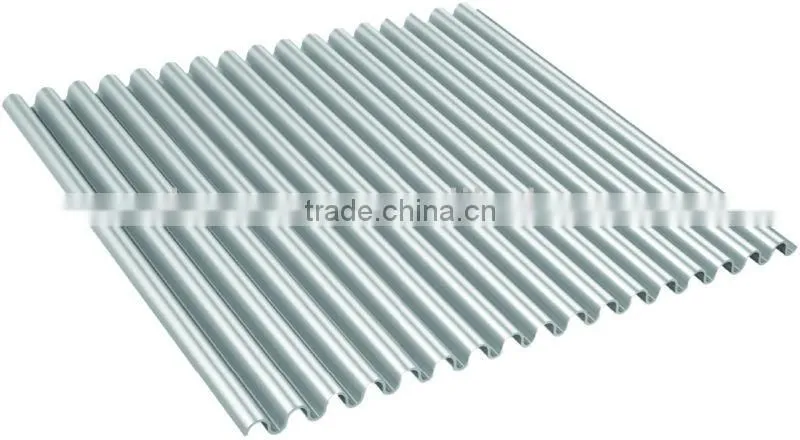 Sun Shading Solid Corrugated Polycarbonate Sheet (Ti-Lite Metallic Silver)