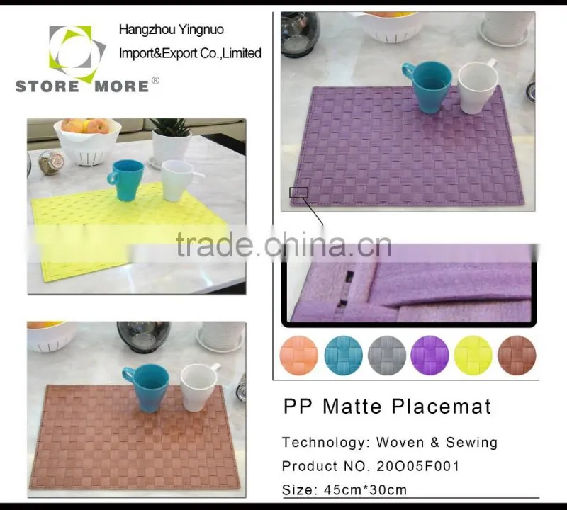 Kitchen Placemat Multi Colored PP Placemats, Solid Red