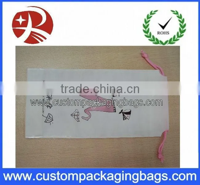drawstring plastic packaging stand up bags