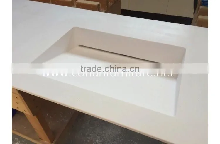 One shape bathroom double sink basin