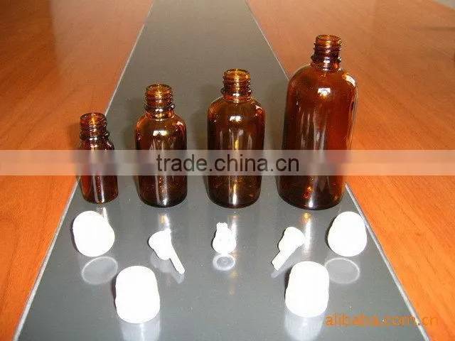 amber colour volatile oil bottle with lid
