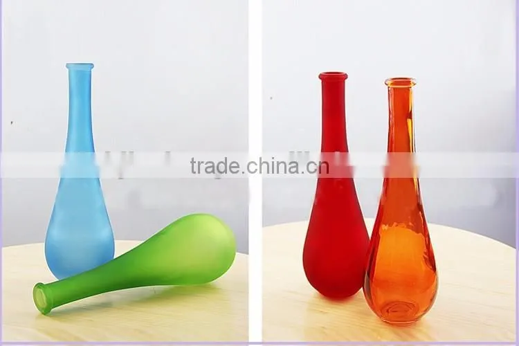 frosted colored glass material home goods decorative vase