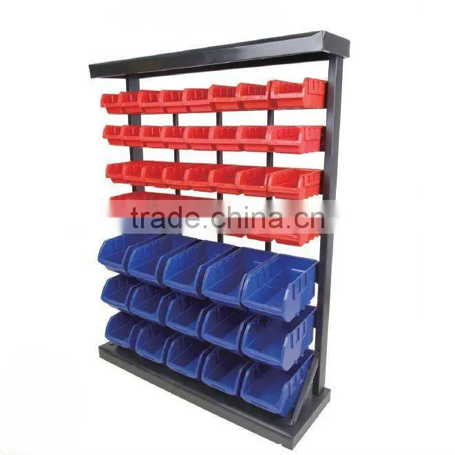 47 bin storage rack,47 Bin Floor Mount Parts Rack,combination boxes,storage rack with plastic bin (202714)