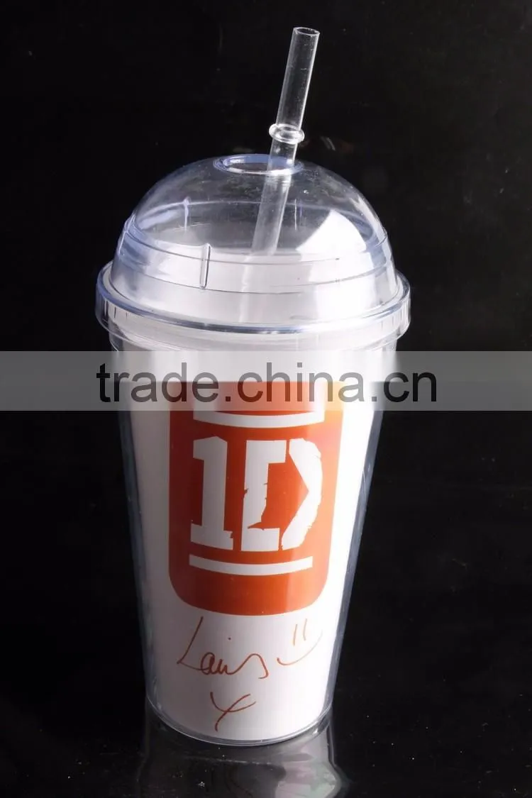 Resusable PS Clear Plastic Cup with dome lids For juice