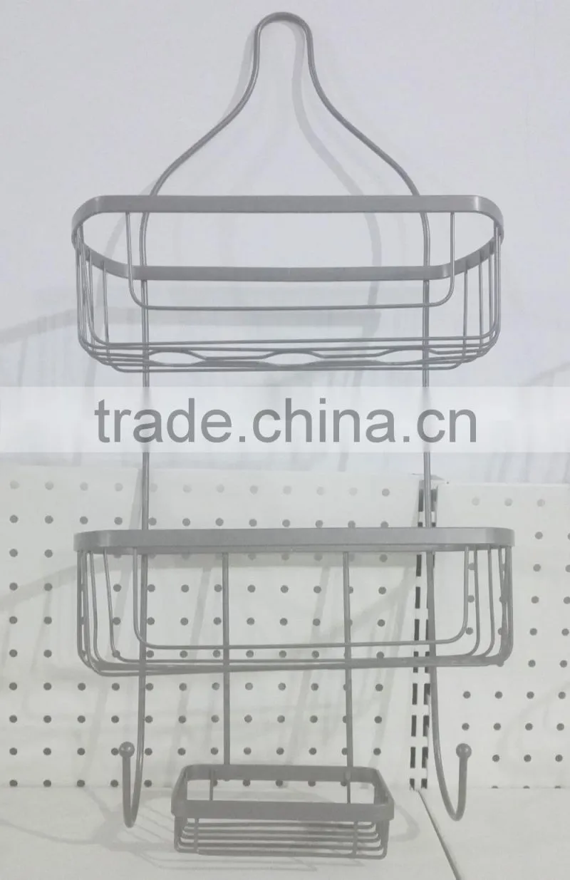 2 Tier Matel wire rectangular hanging storage wire basket/shower caddy