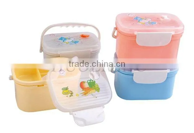 Double Layer PP Plastic Children Lunch Box