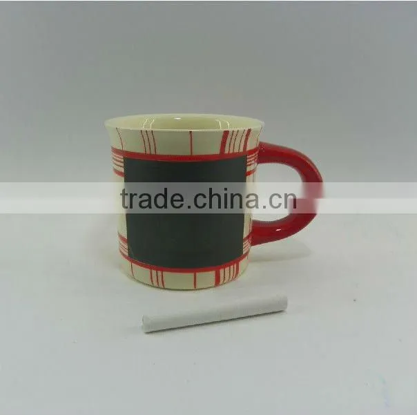 matte ceramic chalk mug with blackboard design