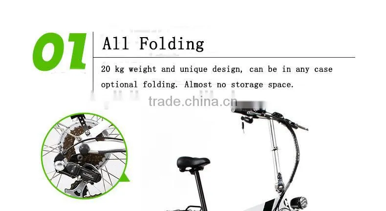 20 inch folding bicycle electric foldable bike with hidden battery