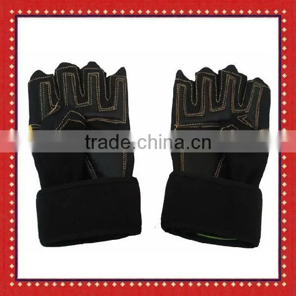 Custom Leather weightlifting workout gloves