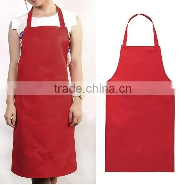 Custom Polycotton plain color cooking apron kitchen apron