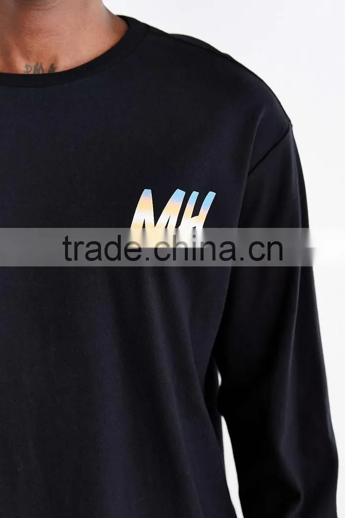 Cut and sew design long sleeves custom tshirt