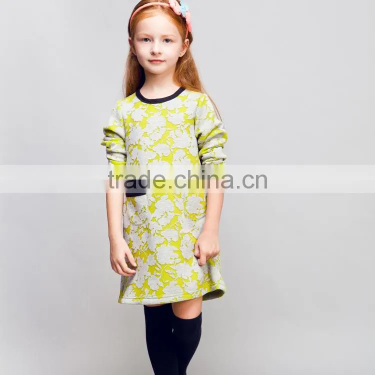 STOCK available! COOL KID ZONE autumn casual Pullovers scuba dress long sleeve girl dress
