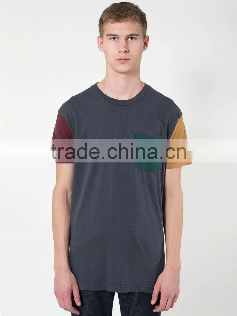 color block pocket no problem t-shirt
