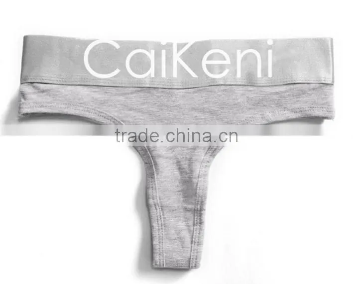 OEM Customized Your Own Brand Logo Design on Elastic Silver Band High Cut G-String Hipster Cotton Lady Boxer Briefs Women Briefs