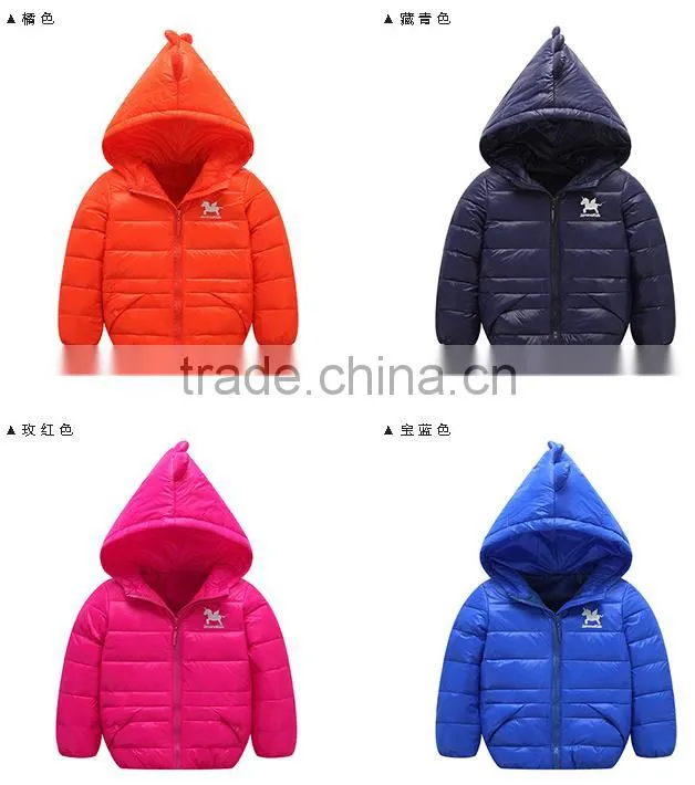 hot sale customize latest cute children or boys polyester filled winter coat