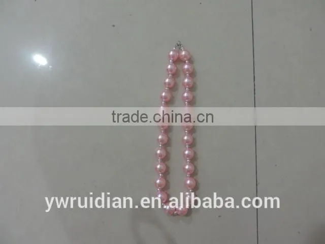 baby girl summer necklaces round pearl jewelry pink kids clothing decor 2016 wholesale children clothes decor