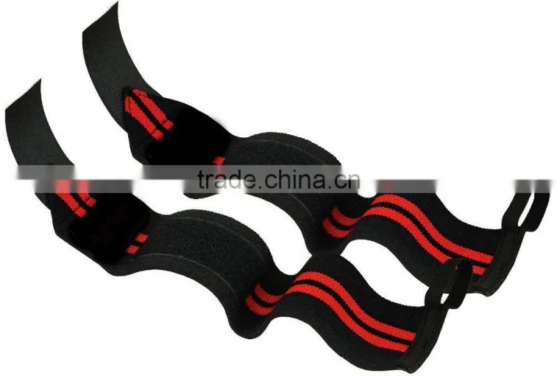 Weight Lifting Wrist Wraps in Black color with two Green Stripe