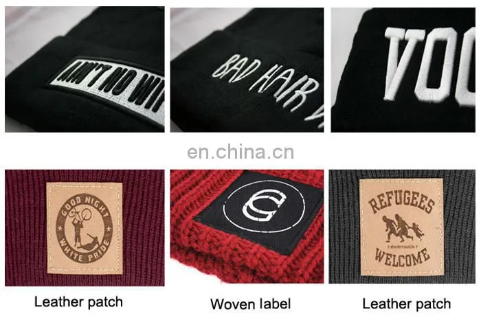 Qianzun black and maroon mixed yarn beanie hat