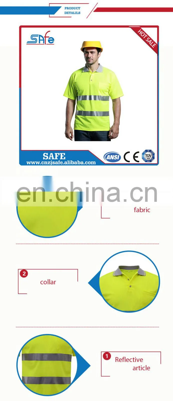 Wholesale high visibility orange safety shirts
