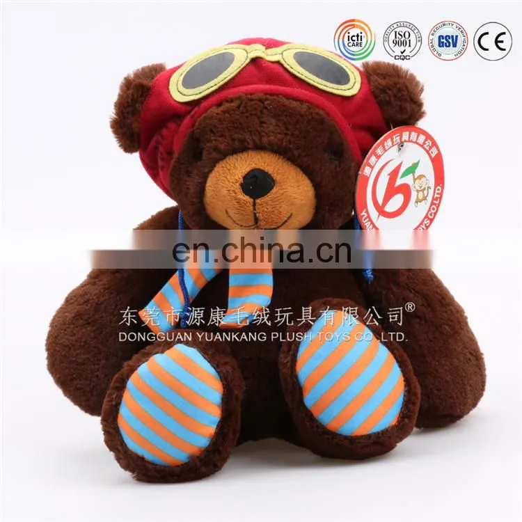 Personalized plush pilot teddy bear stuffed toy