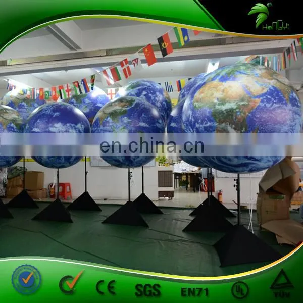 New Design Inflatable Earth Balloon with Tripod stand and LED Light for Advertising and Promotion