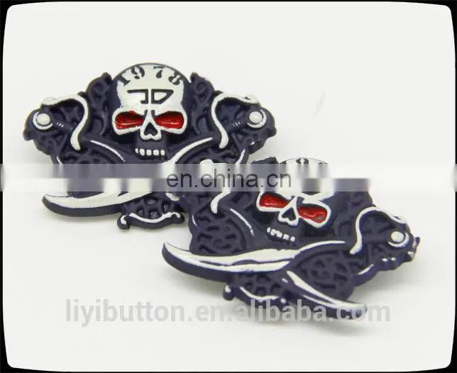 decoration painted color metal garment label, nice quality with OX-head logo zinc alloy garment label