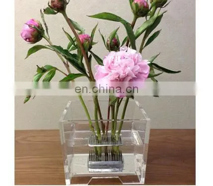 artificial flower wall acrylic display /flower wall display/flower display box