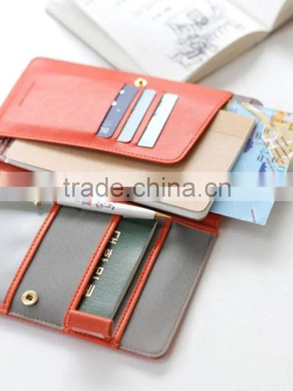 Passport Case, Travel Wallet Blocking Passport Cover Compact Case Holder Wallet,Prevent Degaussing,Classic Long