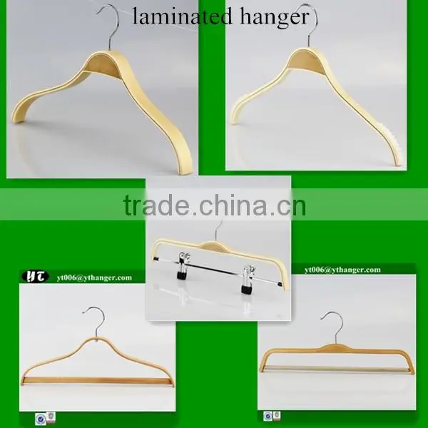 garment usage wooden material laminated hanger