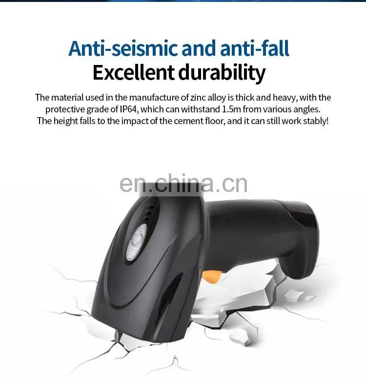Wireless 2D COMS Barcode Reader USB Scanner with Stand Portable for Supermarket
