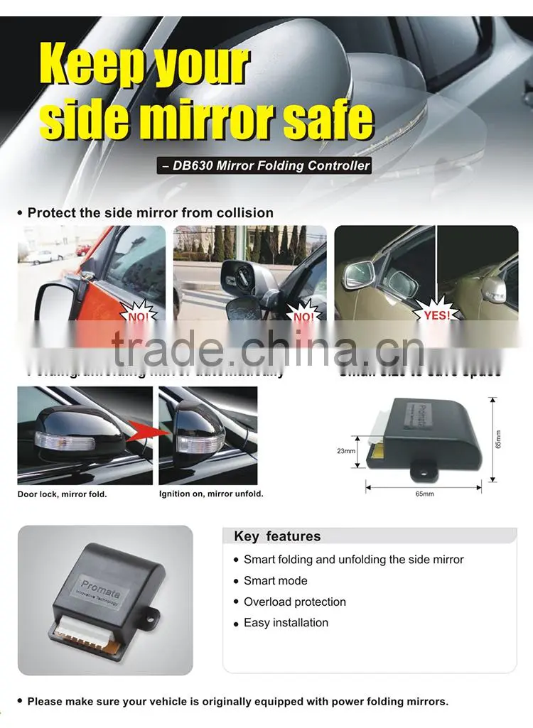 Electric auto folding car mirror kit