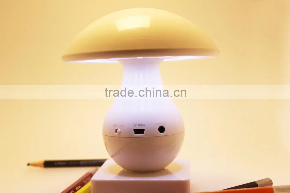 romantic led light mini portable table lamp mushroom bluetooth speaker