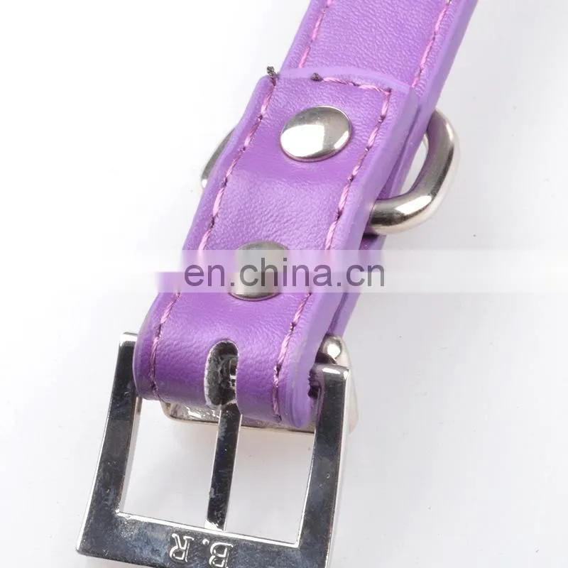 Cheap Price Colorful Pu Leather Spiked Dog Collar